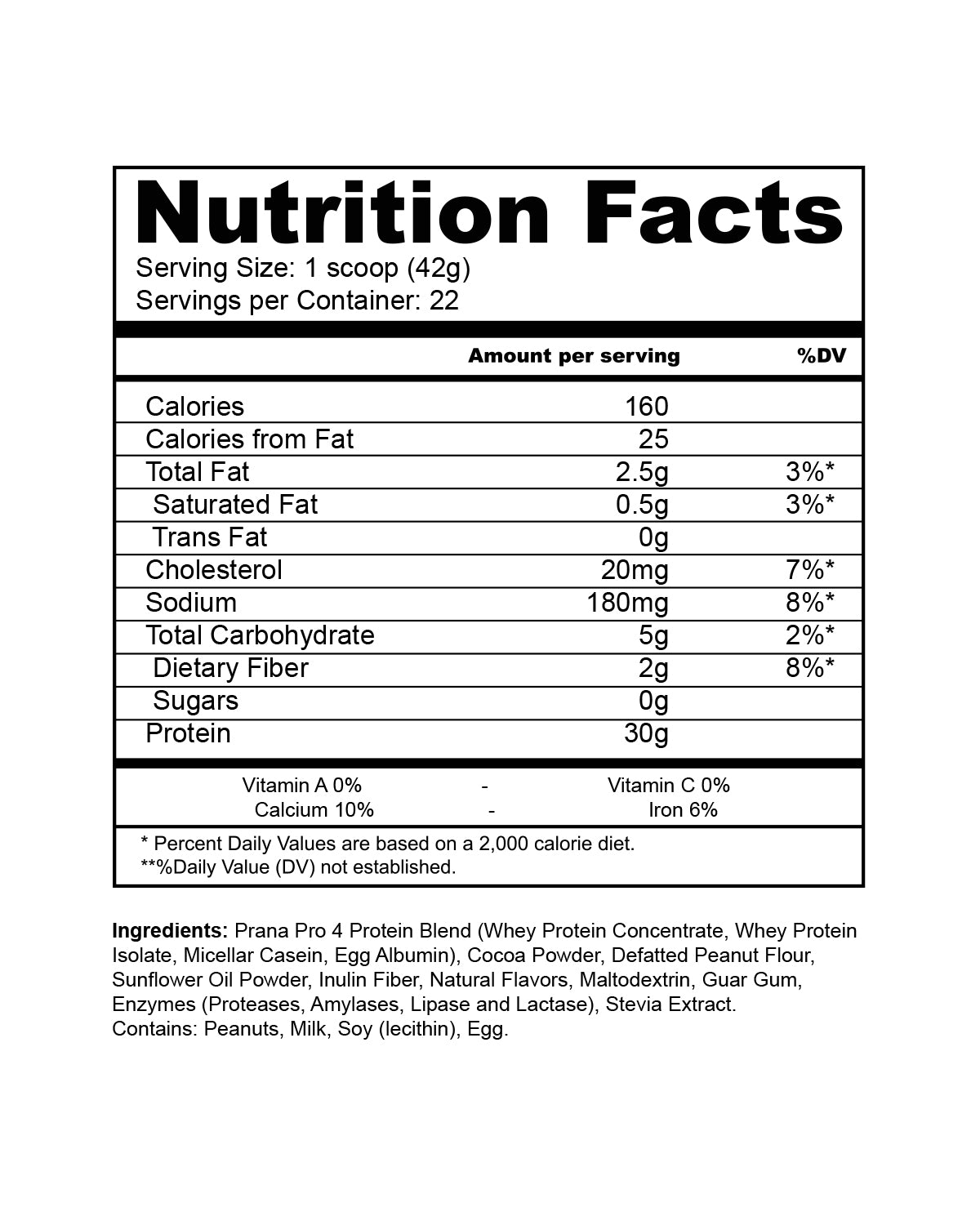 Prana-Pro 4 Protein Chocolate Peanut Butter - 2lb